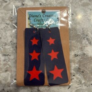 Leather dangling earrings